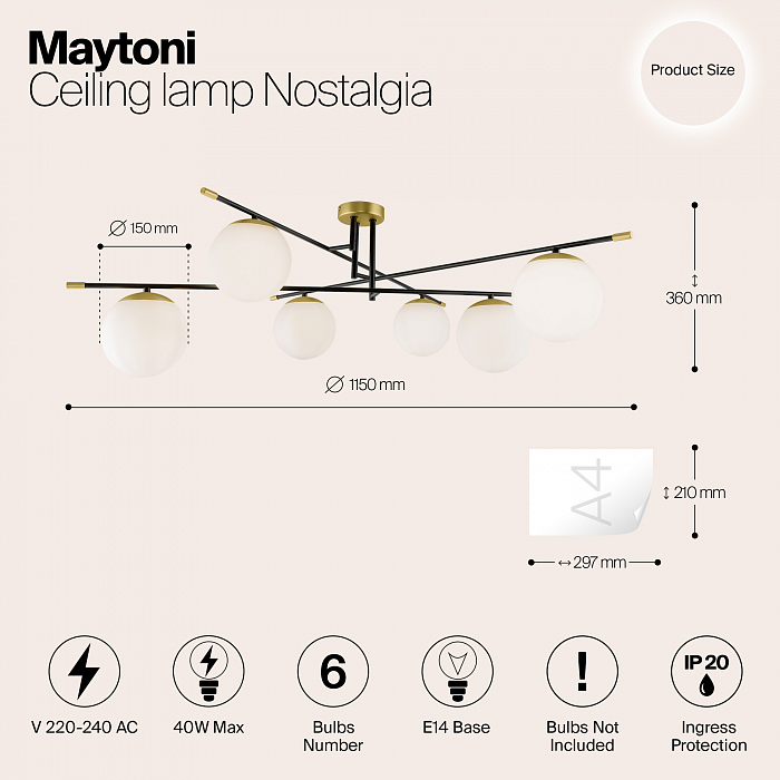Светильник Maytoni MOD048CL-06G