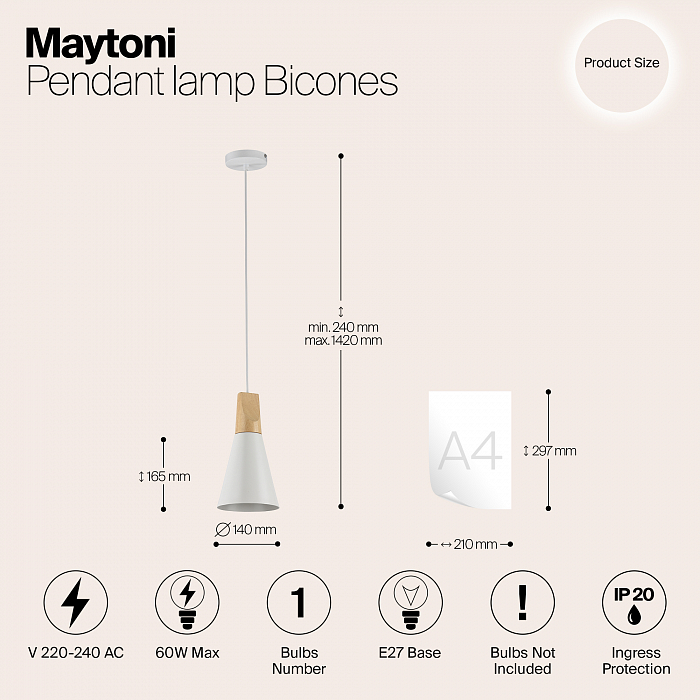 Светильник Maytoni P359-PL-140-W